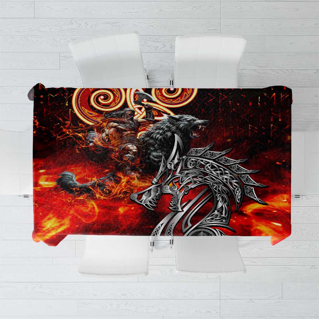 Ulfhednar Wofl Warrior Viking Tablecloth Runes Norse Mythology Fire