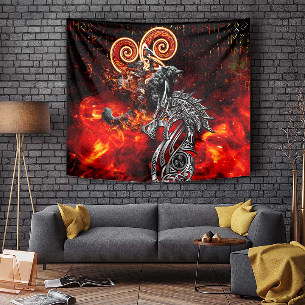 Ulfhednar Wofl Warrior Viking Tapestry Runes Norse Mythology Fire