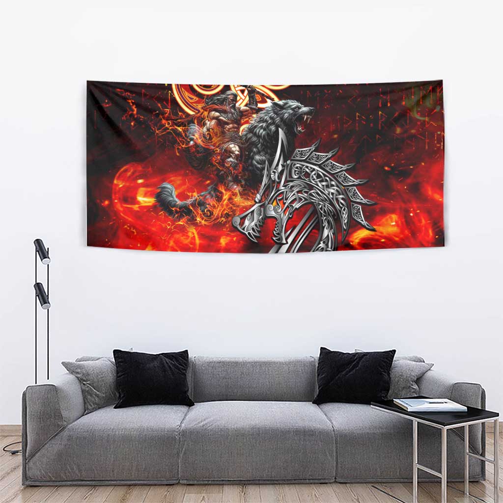 Ulfhednar Wofl Warrior Viking Tapestry Runes Norse Mythology Fire