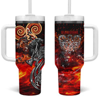 Ulfhednar Wofl Warrior Viking Tumbler With Handle Runes Norse Mythology Fire
