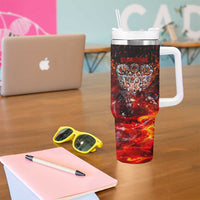 Ulfhednar Wofl Warrior Viking Tumbler With Handle Runes Norse Mythology Fire