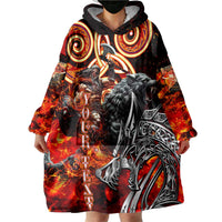 Ulfhednar Wofl Warrior Viking Wearable Blanket Hoodie Runes Norse Mythology Fire