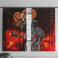 Ulfhednar Wofl Warrior Viking Window Curtain Runes Norse Mythology Fire