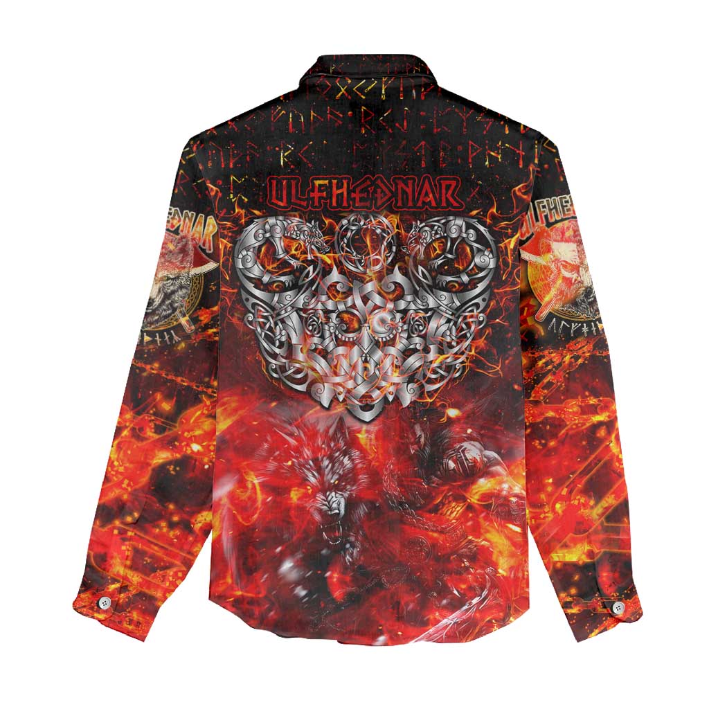 Ulfhednar Wofl Warrior Viking Women Casual Shirt Runes Norse Mythology Fire