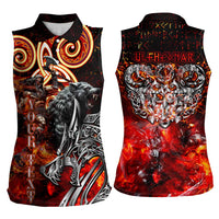 Ulfhednar Wofl Warrior Viking Women Sleeveless Polo Shirt Runes Norse Mythology Fire