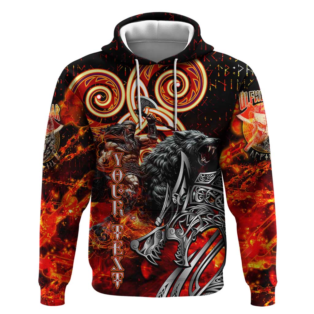 Ulfhednar Wofl Warrior Viking Zip Hoodie Runes Norse Mythology Fire