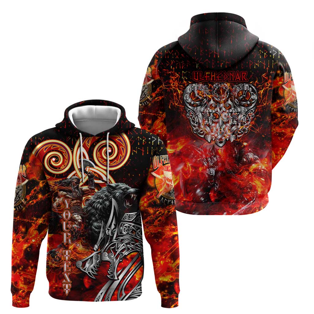 Ulfhednar Wofl Warrior Viking Zip Hoodie Runes Norse Mythology Fire