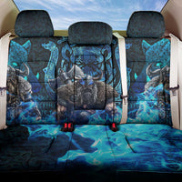Jofurr Boar Warrior Viking Back Car Seat Cover Frost Viking Runes Blue Flame