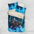 Jofurr Boar Warrior Viking Bedding Set Frost Viking Runes Blue Flame