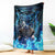 Jofurr Boar Warrior Viking Blanket Frost Viking Runes Blue Flame
