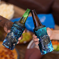 Jofurr Boar Warrior Viking 4 in 1 Can Cooler Tumbler Frost Viking Runes Blue Flame