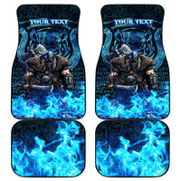 Jofurr Boar Warrior Viking Car Mats Frost Viking Runes Blue Flame