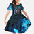 Jofurr Boar Warrior Viking Family Matching Off The Shoulder Long Sleeve Dress and Hawaiian Shirt Frost Viking Runes Blue Flame