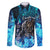 Jofurr Boar Warrior Viking Family Matching Puletasi and Hawaiian Shirt Frost Viking Runes Blue Flame