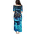 Jofurr Boar Warrior Viking Family Matching Puletasi and Hawaiian Shirt Frost Viking Runes Blue Flame