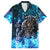 Jofurr Boar Warrior Viking Family Matching Summer Maxi Dress and Hawaiian Shirt Frost Viking Runes Blue Flame