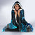 Jofurr Boar Warrior Viking Hooded Blanket Frost Viking Runes Blue Flame