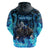 Jofurr Boar Warrior Viking Hoodie Frost Viking Runes Blue Flame