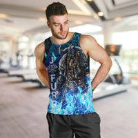 Jofurr Boar Warrior Viking Men Tank Top Frost Viking Runes Blue Flame