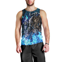 Jofurr Boar Warrior Viking Men Tank Top Frost Viking Runes Blue Flame
