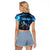 Jofurr Boar Warrior Viking Raglan Cropped T Shirt Frost Viking Runes Blue Flame
