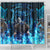 Jofurr Boar Warrior Viking Shower Curtain Frost Viking Runes Blue Flame