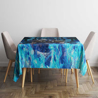 Jofurr Boar Warrior Viking Tablecloth Frost Viking Runes Blue Flame