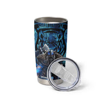 Jofurr Boar Warrior Viking Tumbler Cup Frost Viking Runes Blue Flame