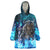 Jofurr Boar Warrior Viking Wearable Blanket Hoodie Frost Viking Runes Blue Flame