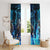 Jofurr Boar Warrior Viking Window Curtain Frost Viking Runes Blue Flame