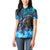 Jofurr Boar Warrior Viking Women Polo Shirt Frost Viking Runes Blue Flame