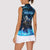 Jofurr Boar Warrior Viking Women Sleeveless Polo Shirt Frost Viking Runes Blue Flame