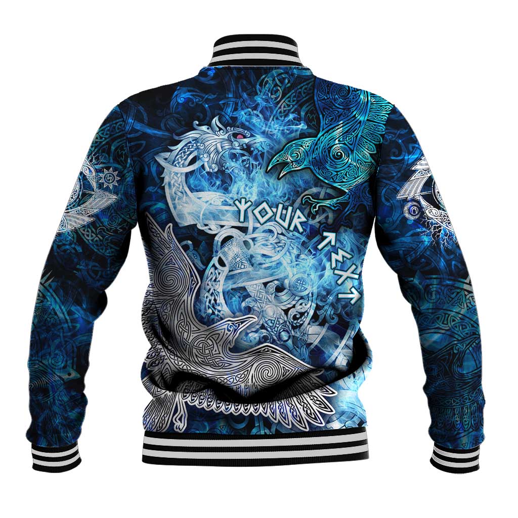 Eye of God Huginn and Muninn Viking Baseball Jacket Odin Ravens in Frostflame and Runeflight Style