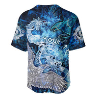 Eye of God Huginn and Muninn Viking Baseball Jersey Odin Ravens in Frostflame and Runeflight Style