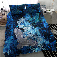 Eye of God Huginn and Muninn Viking Bedding Set Odin Ravens in Frostflame and Runeflight Style