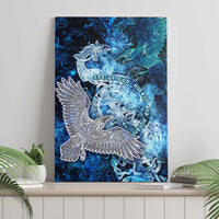 Eye of God Huginn and Muninn Viking Canvas Wall Art Odin Ravens in Frostflame and Runeflight Style
