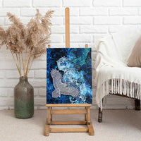 Eye of God Huginn and Muninn Viking Canvas Wall Art Odin Ravens in Frostflame and Runeflight Style