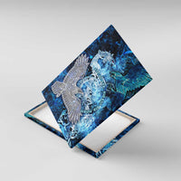 Eye of God Huginn and Muninn Viking Canvas Wall Art Odin Ravens in Frostflame and Runeflight Style