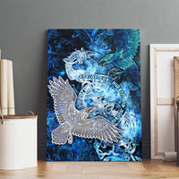 Eye of God Huginn and Muninn Viking Canvas Wall Art Odin Ravens in Frostflame and Runeflight Style