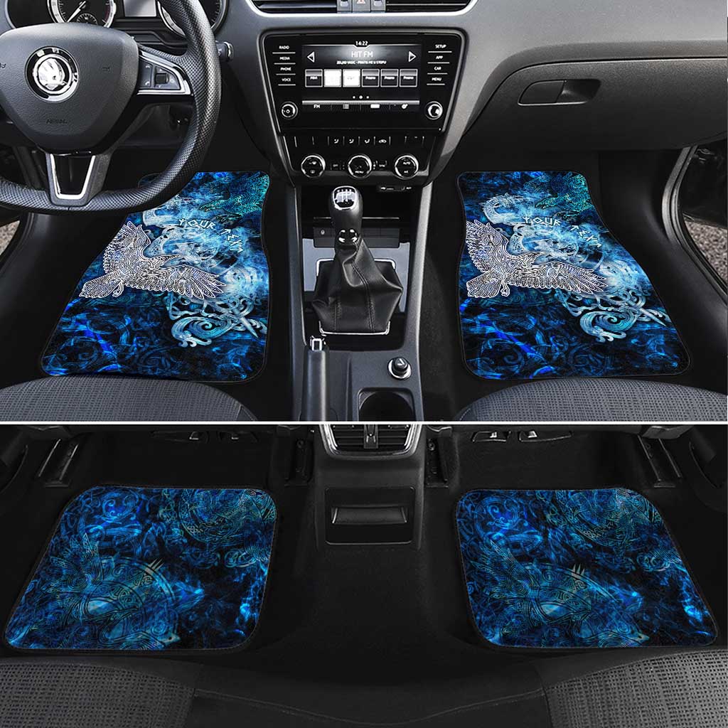 Eye of God Huginn and Muninn Viking Car Mats Odin Ravens in Frostflame and Runeflight Style