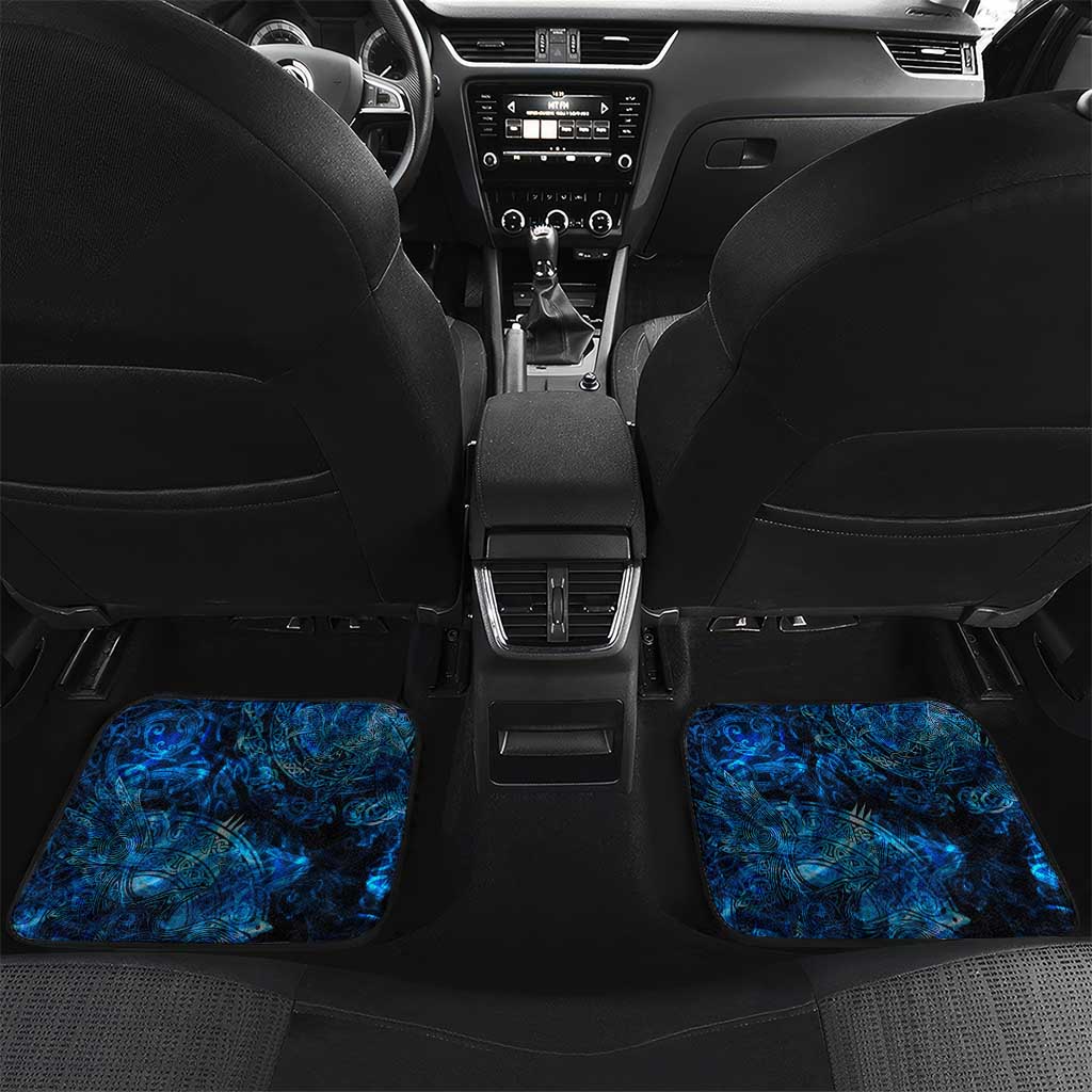 Eye of God Huginn and Muninn Viking Car Mats Odin Ravens in Frostflame and Runeflight Style