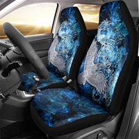 Eye of God Huginn and Muninn Viking Car Seat Cover Odin Ravens in Frostflame and Runeflight Style