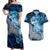 Eye of God Huginn and Muninn Viking Couples Matching Off Shoulder Maxi Dress and Hawaiian Shirt Odin Ravens in Frostflame and Runeflight Style