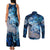 Eye of God Huginn and Muninn Viking Couples Matching Tank Maxi Dress and Long Sleeve Button Shirt Odin Ravens in Frostflame and Runeflight Style