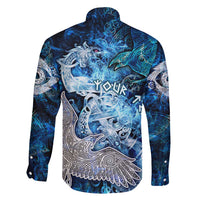 Eye of God Huginn and Muninn Viking Family Matching Long Sleeve Bodycon Dress and Hawaiian Shirt Odin Ravens in Frostflame and Runeflight Style