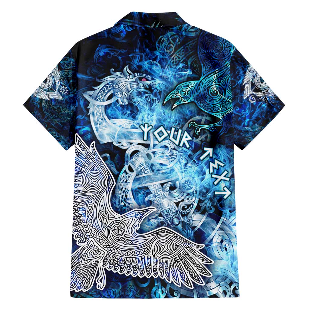 Eye of God Huginn and Muninn Viking Family Matching Off Shoulder Short Dress and Hawaiian Shirt Odin Ravens in Frostflame and Runeflight Style