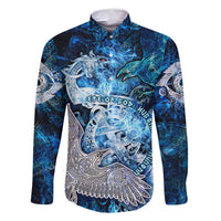 Eye of God Huginn and Muninn Viking Family Matching Off Shoulder Short Dress and Hawaiian Shirt Odin Ravens in Frostflame and Runeflight Style