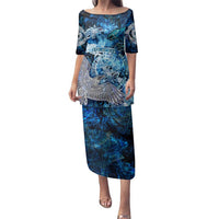 Eye of God Huginn and Muninn Viking Family Matching Puletasi and Hawaiian Shirt Odin Ravens in Frostflame and Runeflight Style