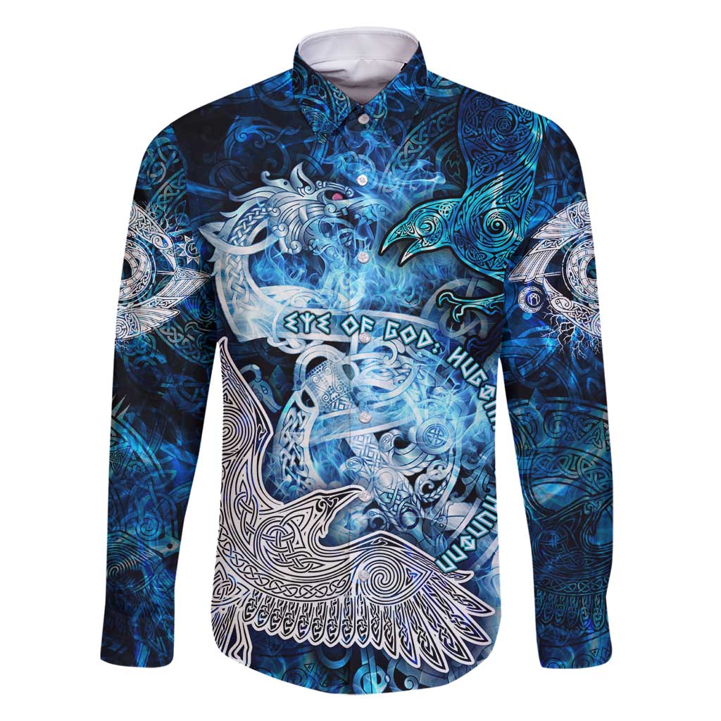 Eye of God Huginn and Muninn Viking Family Matching Summer Maxi Dress and Hawaiian Shirt Odin Ravens in Frostflame and Runeflight Style