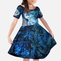 Eye of God Huginn and Muninn Viking Family Matching Tank Maxi Dress and Hawaiian Shirt Odin Ravens in Frostflame and Runeflight Style